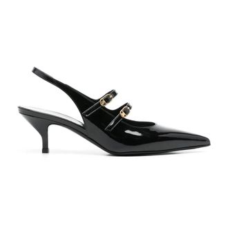 Celine Celine, Schoenen, Dames, Zwart, 38 EU, Leer, Judy Double Strap Mary Jane Slingback