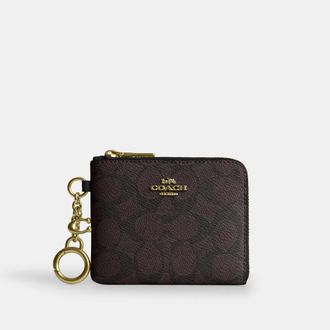 Coach Small Corner Zip Wallet In Signature Canvas