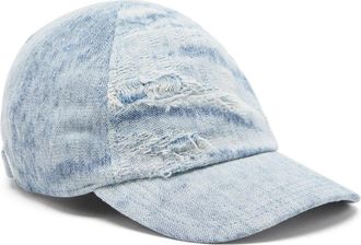 Diesel Denim Baseballpet Distressed Effect - Heren - Petten - Blauw - S - Denim - Accessoires