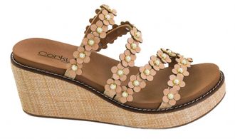 Corkys Footwear Womens Lets Be Friends Wedge Sandals In Raffia