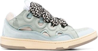 Lanvin Curb lace-up chunky sneakers - men - CALFSKIN/CALFSKIN/Suede/Rubber/Polyester - 41 - Blue