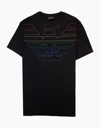 Emporio Armani Mens Emporio Armani Double Eagle Logo T Shirt Black - Size: 40