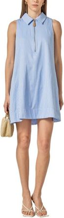 English Factory Stripe A-Line Minidress in Powder Blue at Nordstrom, Size X-Small