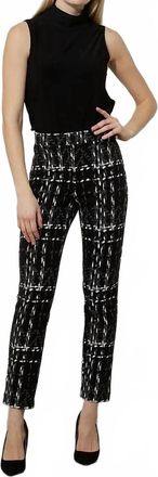 Joseph Ribkoff Brigh Printed Straight Leg Pants In Black And White