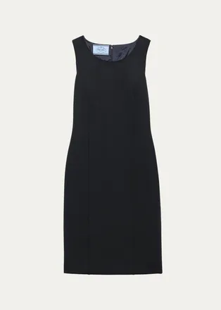 Prada Sleeveless Wool Crepe Sheath Dress