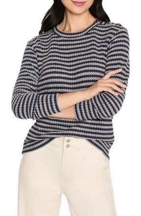 Nic+Zoe Texture Stripe Button Shoulder Top in Indigo Multi at Nordstrom Rack, Size Xx-Large