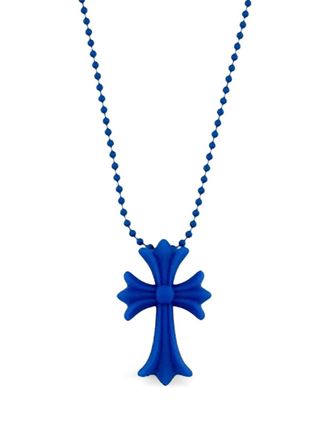 Chrome Hearts Collana con pendente a croce - Blu