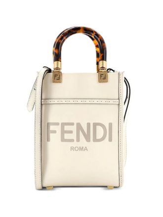 Fendi Sunshine Shopper Tote Leather Mini crossbody bag - Neutrals