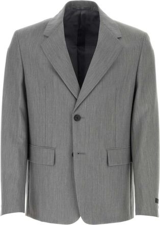 Prada Melange grey wool blend blazer