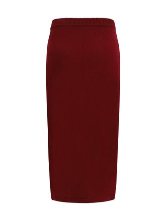 Alessandra Rich Openwork Merino Wool Skirt - Red