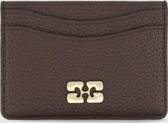 Ganni Portacarte in pelle riciclata con logo Butterfly