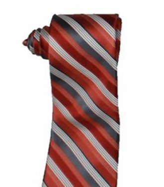 Van Heusen Mens Sleek Striped Skinny Silk Dress Belt Orange Size Regular