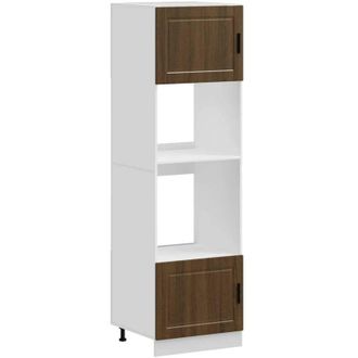 vidaXL Vidaxl - Armarios Para Horno 2 Uds Porto Roble Marr&oacute;n Madera Ingenier&iacute;a