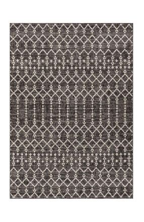 Jonathan Y Designs Ourika Moroccan Geometric Textured Weave Indoor/Outdoor Area Rug in Black/gray at Nordstrom, Size 2Ft 0In X 8Ft 0In