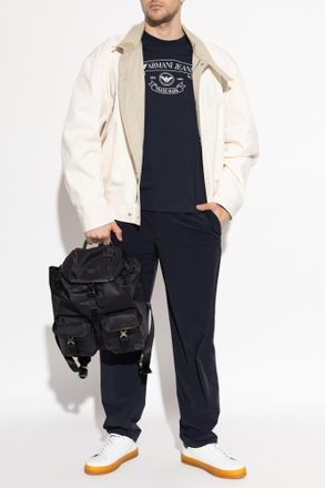 Emporio Armani T-shirt With Print, Mens, Navy Blue