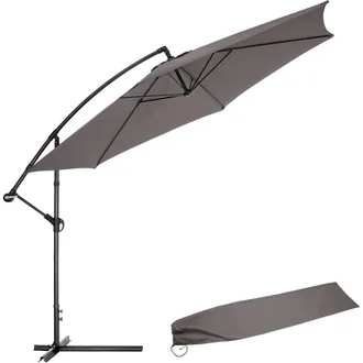 TecTake Parasol Ciccio in Grey | Size: Large