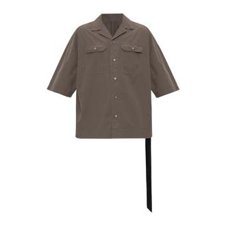 Rick Owens Short Sleeve Shirts, male, Brown, Size: XL Magnum Tommy Oversize Shirt