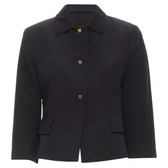 Valentino Garavani Valentino copper tone square buttons black cropped blazer