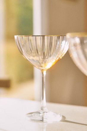 Anthropologie Waterfall Coupe Glasses, Set of 4