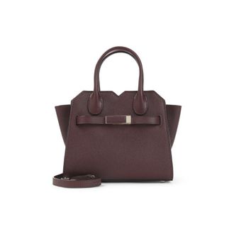 Valextra Maroon Milano Micro Satchel
