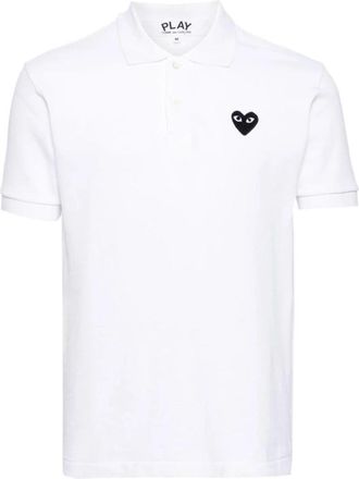 Comme Des Gar&ccedil;ons Heart Logo Polo Shirt - Heren - Polos - Wit - L - Katoen - Tops