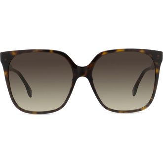Fendi Fine 59mm Geometric Sunglasses in Dark Havana /Gradient Brown at Nordstrom Rack