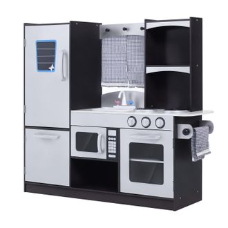 OEM Conina De Juguete De Madera Grande Para Ni&ntilde;os +3 A&ntilde;os Con Accesorios Cocinita Infantil Juego De Imitaci&oacute;n Horno Microondas Fregadero 105x31,5x95 Cm Pl