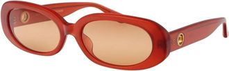 Linda Farrow Stijlvolle Cara Zonnebril voor de Zomer - Dames - Zonnebrillen - Bruin - 59 MM - Accessoires