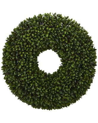 Nearly Natural 24In Boxwood Artificial Wreath