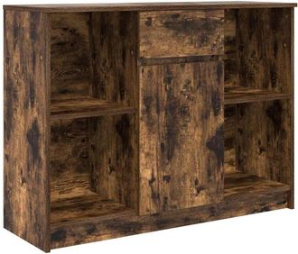 vidaXL Sideboard with Drawer Smoked Oak 101x35x76 cm Engineered Wood Vidaxl