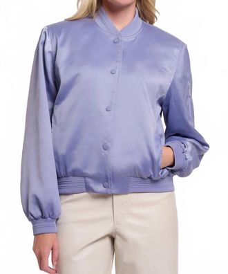 Rino&Pelle Banner Bomber Jacket In Brushed Blue