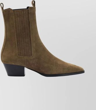 Aeyde suede ankle boots block heel