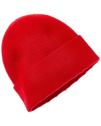 Amicale Cashmere Cuffed Rib Knit Cashmere Hat