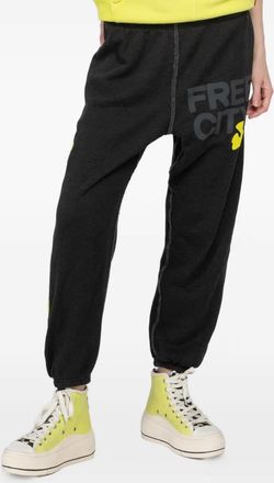 Freecity graphic-print track pants - women - Fabric - S - Black
