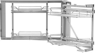OEM Organizador Extra&iacute;ble De Esquina Ciega, Organizador De Gabinete Cocina 2 Niveles Y 4 Estantes, Acero Al Carbono Con Cromo M&aacute;gico, Compatible Con Apert