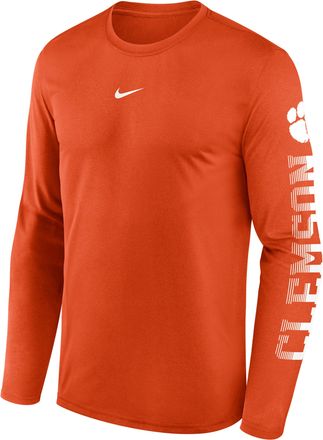 Nike Clemson Primetime Stack Legend Nike Mens Dri-FIT College Long-Sleeve T-Shirt in Orange | NKGT89MCLN-EKV