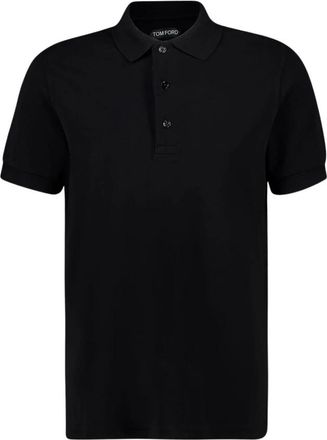 Tom Ford Regular Fit Piqu&eacute; Poloshirt met Korte Mouwen - Heren - Polos - Zwart - XL - Katoen - Tops