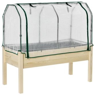 OUTSUNNY Raised Garden Bed Outdoor Elevated Wood Planter | TJ Hughes