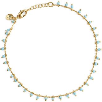 Madewell Enamel Chain Anklet in Turquoise Multi at Nordstrom