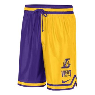 Nike x NBA Dri-FIT LAKERS Basketball Shorts Yellow Purple DR9351-728