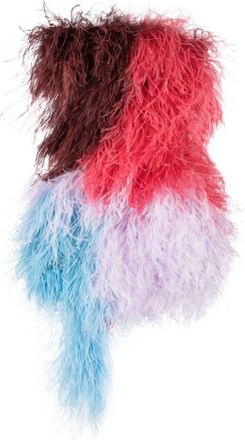 The Attico Keri feather-embellished minidress - women - Polyamide/Rayon/Spandex/Elastane/Rayon/Polyamide/Ostrich Feather/Spandex/Elastane/Turkey