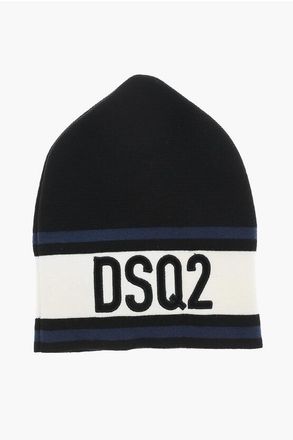 Dsquared2 Wool-Blend Beanie with Embroidered Monogram size One Size