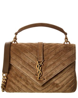 Saint Laurent College Medium Suede Shoulder Bag