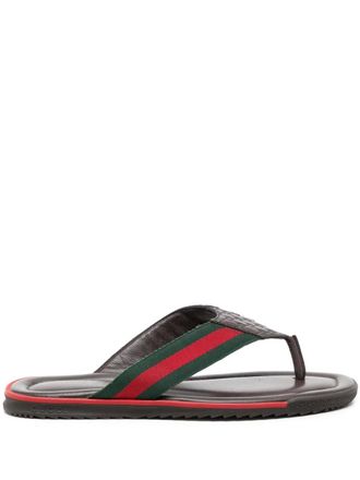 Gucci leather flip flops - Brown