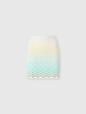 Missoni Mini Skirt In Cotton And Viscose Chevron D&eacute;grad&eacute; in Sea Green & Brown at Nordstrom, Size 38