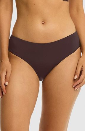 Sea Level Australia Mid Bikini Bottoms in Cocoa at Nordstrom, Size 10 Us