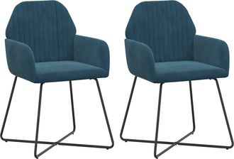 vidaXL Sillas De Comedor 2 Uds. Terciopelo Azul 55 X 50 X 84 Cm Vidaxl