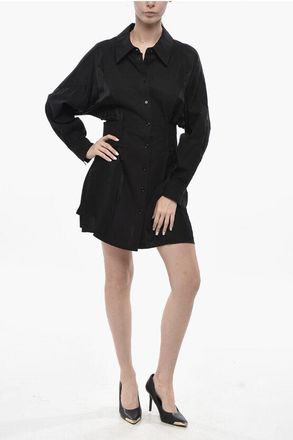 Pinko Satin Shirt Dress LIMOUSINE With Slim-Fit Design size L