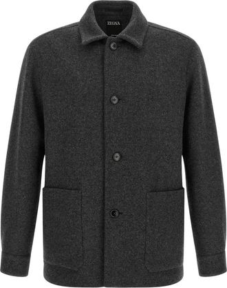 Ermenegildo Zegna Heren, Jassen, Grijs, Maat: L Wol