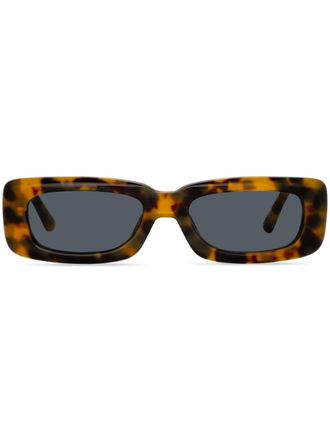 Linda Farrow Occhiali da sole rettangolari Mini Marfa x The Attico - Marrone